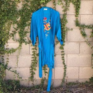 Vintage Teal Dragon Kimono